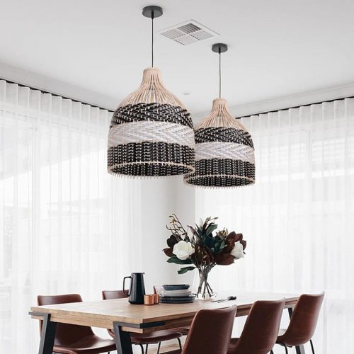 Adjustable Dining Room Rattan Pendant Lights
