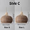 Adjustable Pendant Light Fixture Wicker Bamboo Rattan Lampshade C