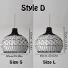 Adjustable Pendant Light Fixture Wicker Bamboo Rattan Lampshade D
