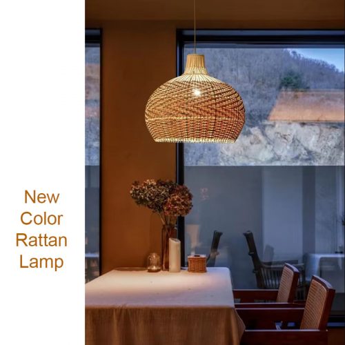 Adjustable Restaurant Rattan Pendant Lights