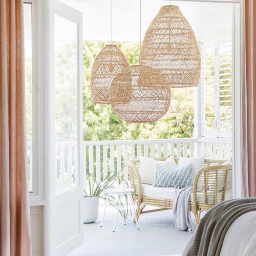 Balcony Rattan Cluster Pendant Light