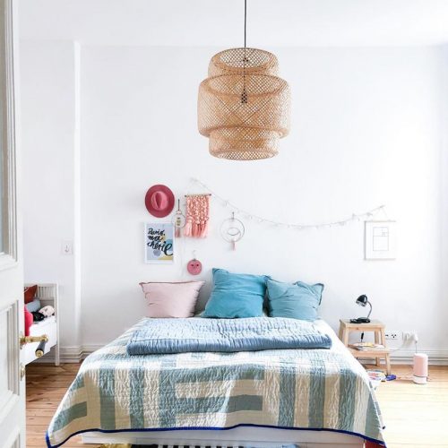 Bedroom Bamboo Pendant Light Wicker Lantern