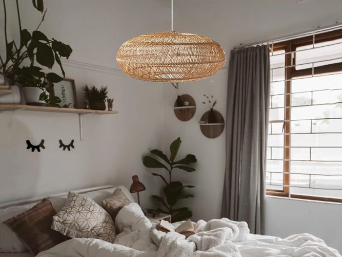 Bedroom Rattan Pendant Light Sophisticated Chandelier