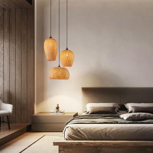 Cluster Multi Bamboo Pendant Light Bedroom