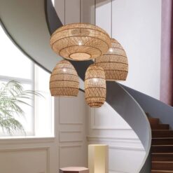 rattan chandelier lampshade