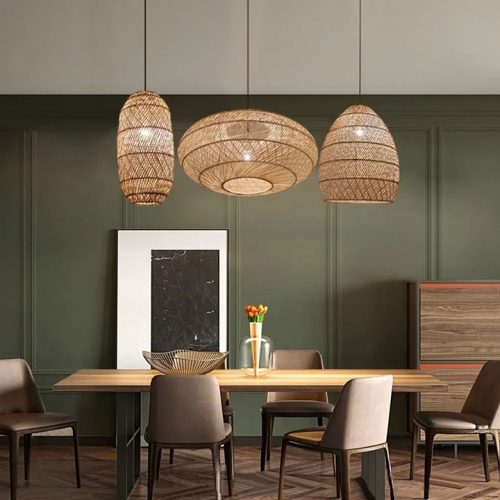 High Quality Dining Room Rattan Pendant Light