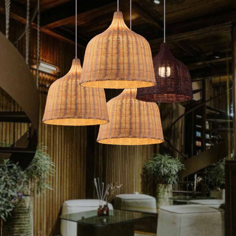 thumbnail image 2 of 13'' Handwoven Rattan Pendant Light ¨C Asian Farmhouse Style, LNC– LNC HOME 2 of 13