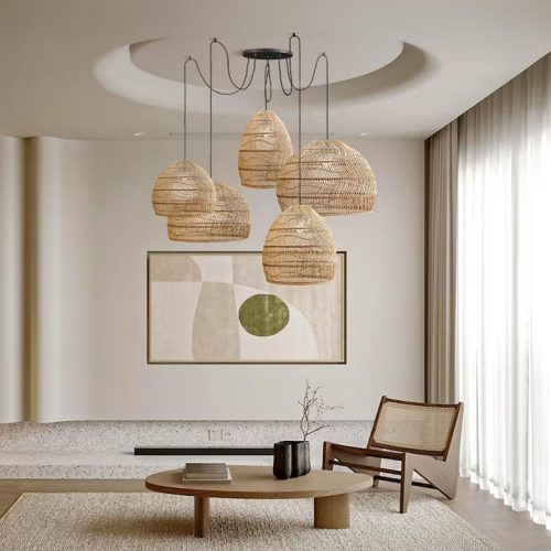 Livingroom Cluster Rattan Pendant Light