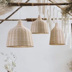 Natural Rattan Pendant Light For Kitchen Restaurant