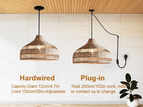 Radiant Rattan Pendant Light Hanging Option