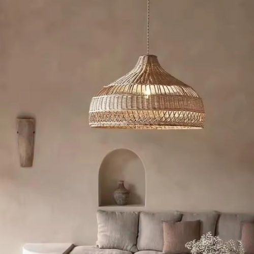 Radiant Rattan Pendant Light Living Room