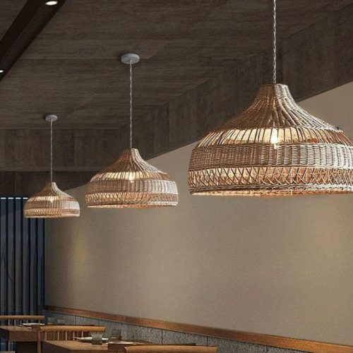 Radiant Rattan Pendant Lights Coffee Restaurant