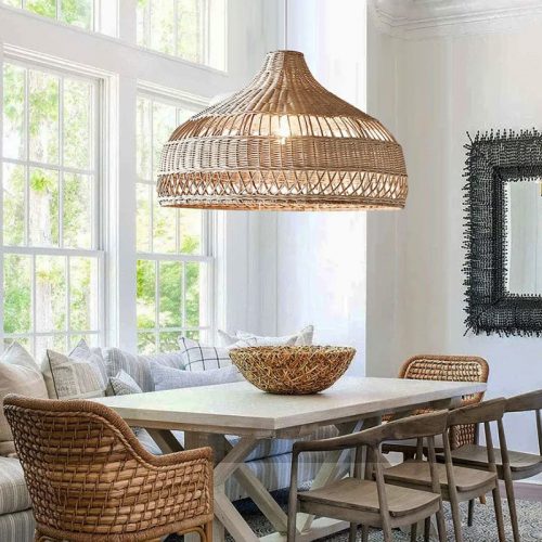 Radiant Rattan Pendant Lights Dining Room