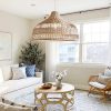 rattan light shade, dining room lamp table hanging light fixture