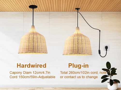 Rattan Island Pendant Light Cord Options