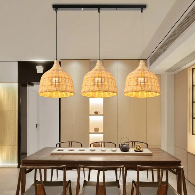 Kitchen Island Rattan Light Beige Black Coffee Shop Restaurant Pendant   Rattan Island Pendant Light Fixture 7 768x768 