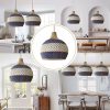 White Blue Rattan Pendant Light Fixture
