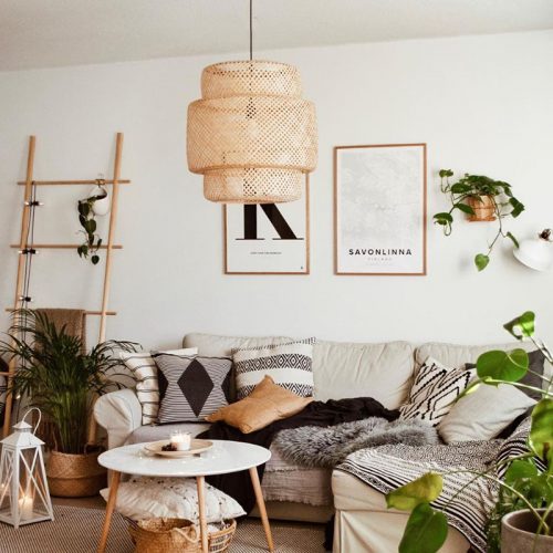 Wicker Bamboo Lantern For Living Room