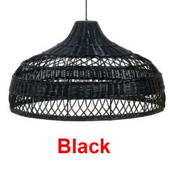 Wicker Rattan Lamp Black
