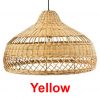 Wicker Rattan Lamp Yellow