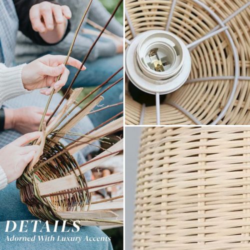 Wicker Rattan Pendant Light Detail