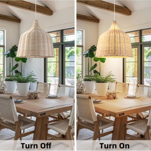 Wicker Rattan Pendant Light Dining Room