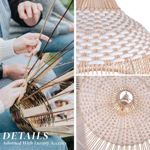 Woven White Rattan Lampshade