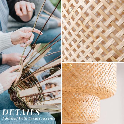 Woven Bamboo Pendant Light Shade Hanging
