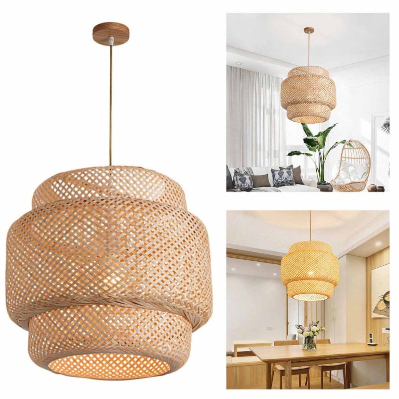 Bamboo Sinnerlig Pendant Lamp Wicker Lantern for Cozy Interiors