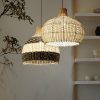 black and white rattan lampshade