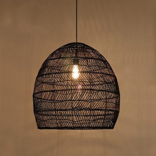 black rattan pendant light for coffe house