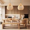 woven rattan lampshade, bamboo lighting pendant