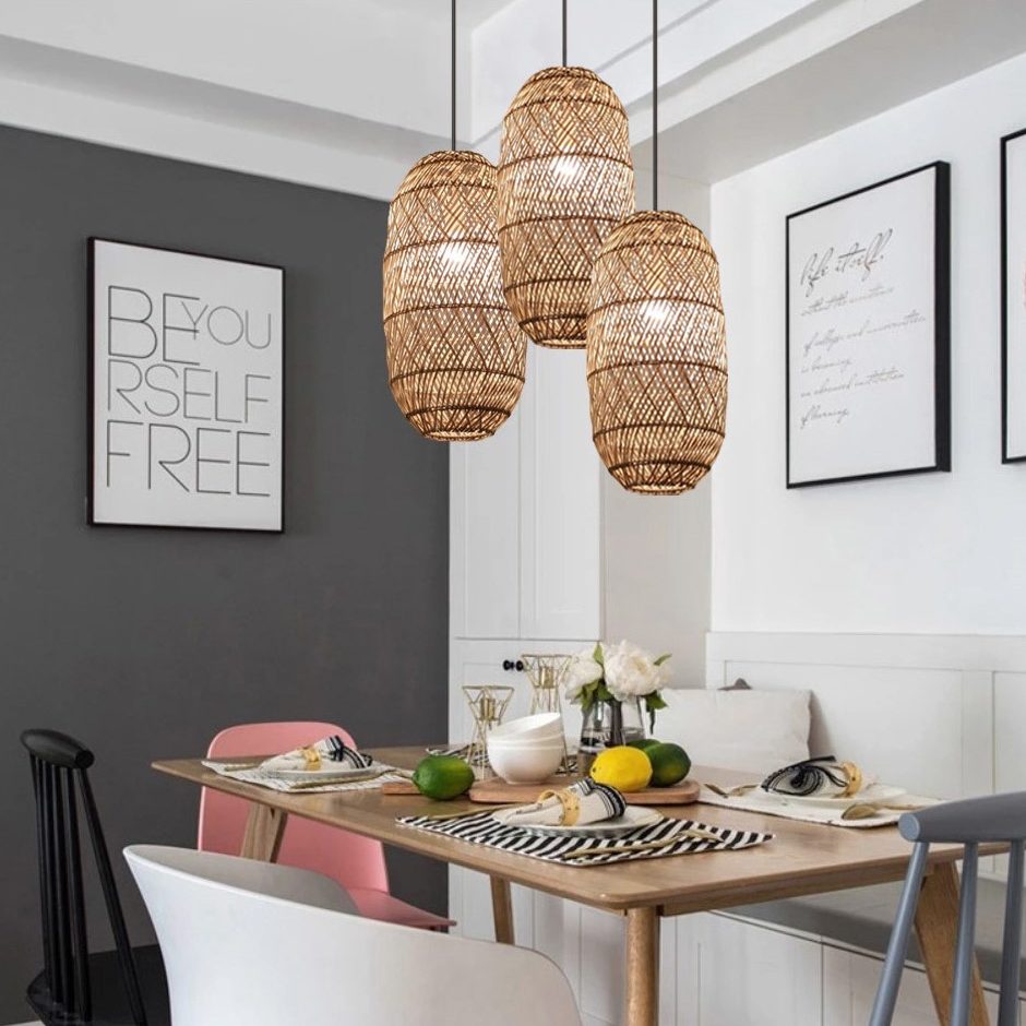 rattan chandelier lampshade