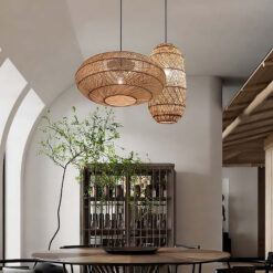 kitchen rattan lampshade wicker pendant light