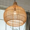 natural rattan light fixture