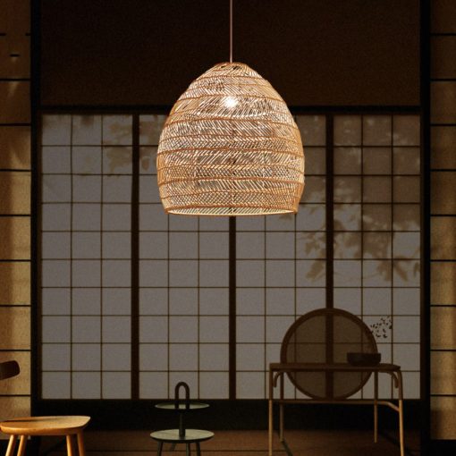 natural rattan pendant light for coffe house