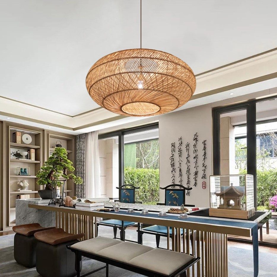 rattan chandelier lampshade