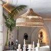 rattan pendant lampshade wicker lamp kitchen