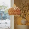 red rattan pendant light