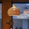 red rattan pendant light 2