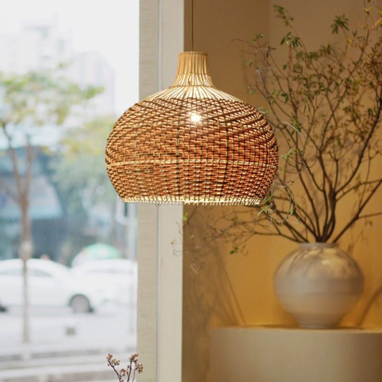 Rattan Colorful Pendant Light For Kitchen Island Dining Room
