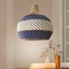 blue white rattan pendant light