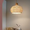 white rattan pendant light