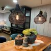 woven black lampshade rattan