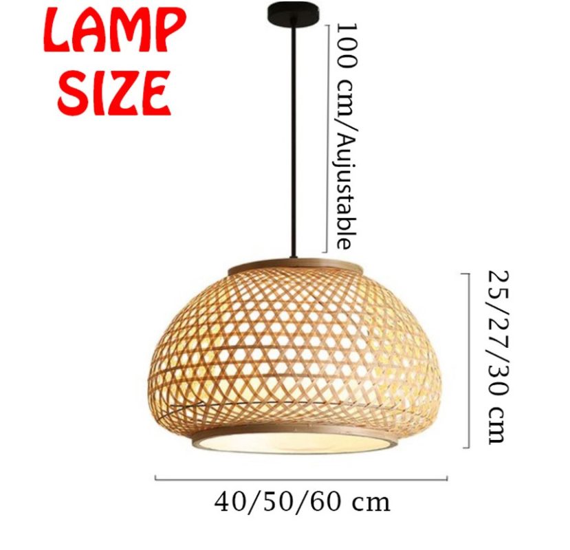 Woven Bamboo Lamp Shades, Bamboo Light Fixtures, Wicker Bamboo Pendant