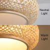 Bamboo Japandi Pendant Light Woven Round Lampshade Light Effect