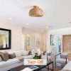 Bamboo Semi Flush Light Ceiling Living Room Off