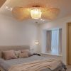 Creative Lotus Bamboo Flush Ceiling Light In Bedroom