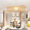 Creative Lotus Bamboo Pendant Light Fixture Hanging Lampshades