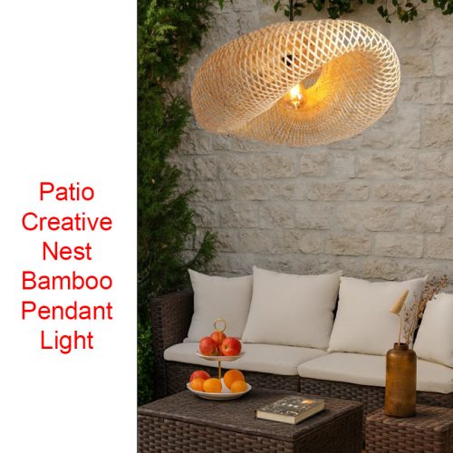 Creative Nest Bamboo Pendant Light Outdoor